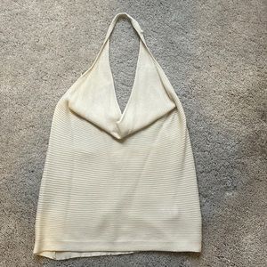 Le Lis Cream Halter Neck Top